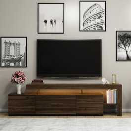 Hanah Home Soporte para TV Beliz Nogal con Luces LED
